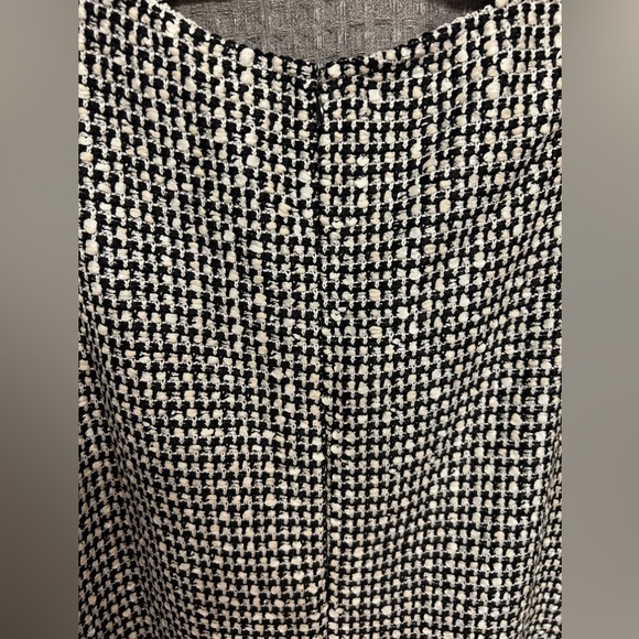 NWT ST. JOHN Sleeveless Ecru White Black Multi Tweed Knit Shift Dress Zip Up M - Picture 3 of 14